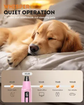 YABIFE 7-Speed Pet Nail Grinder with Light  Heavy Duty, Whisper Quiet Nail Trimmer for Dogs, Cats, Birds & Small Animals  Single-Handed Operation