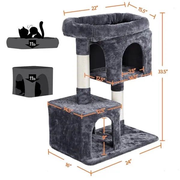 Yaheetech 33.5in Cat Tree Tower