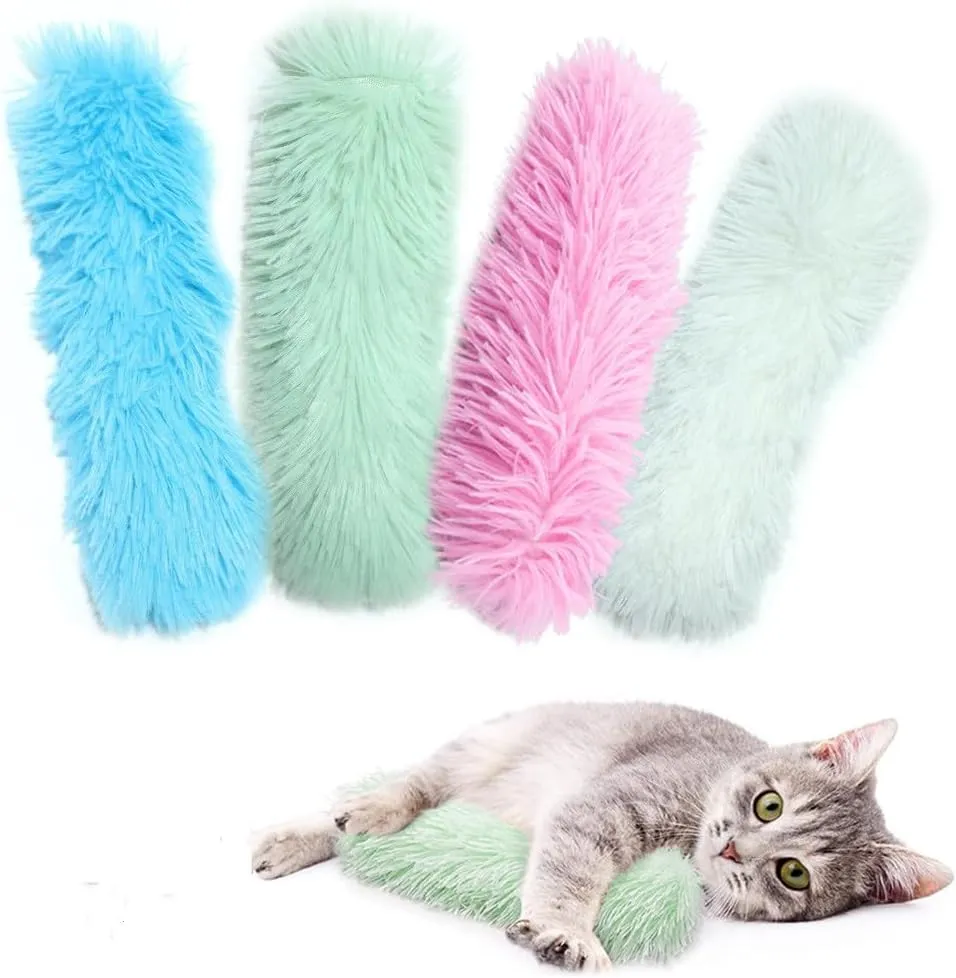 YVPSI Cat Toys Pillows 4 Pack Interactive Kitten Kicker Catnip Plush Toys Catnip Toys for Kittens Indoor Cat Exercise (S)